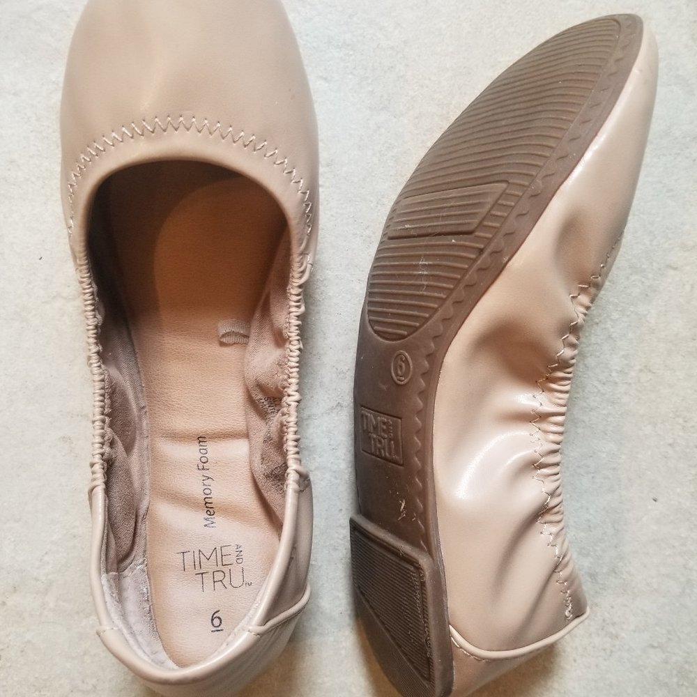 Light beige ballet flats by Time and Tru size 6